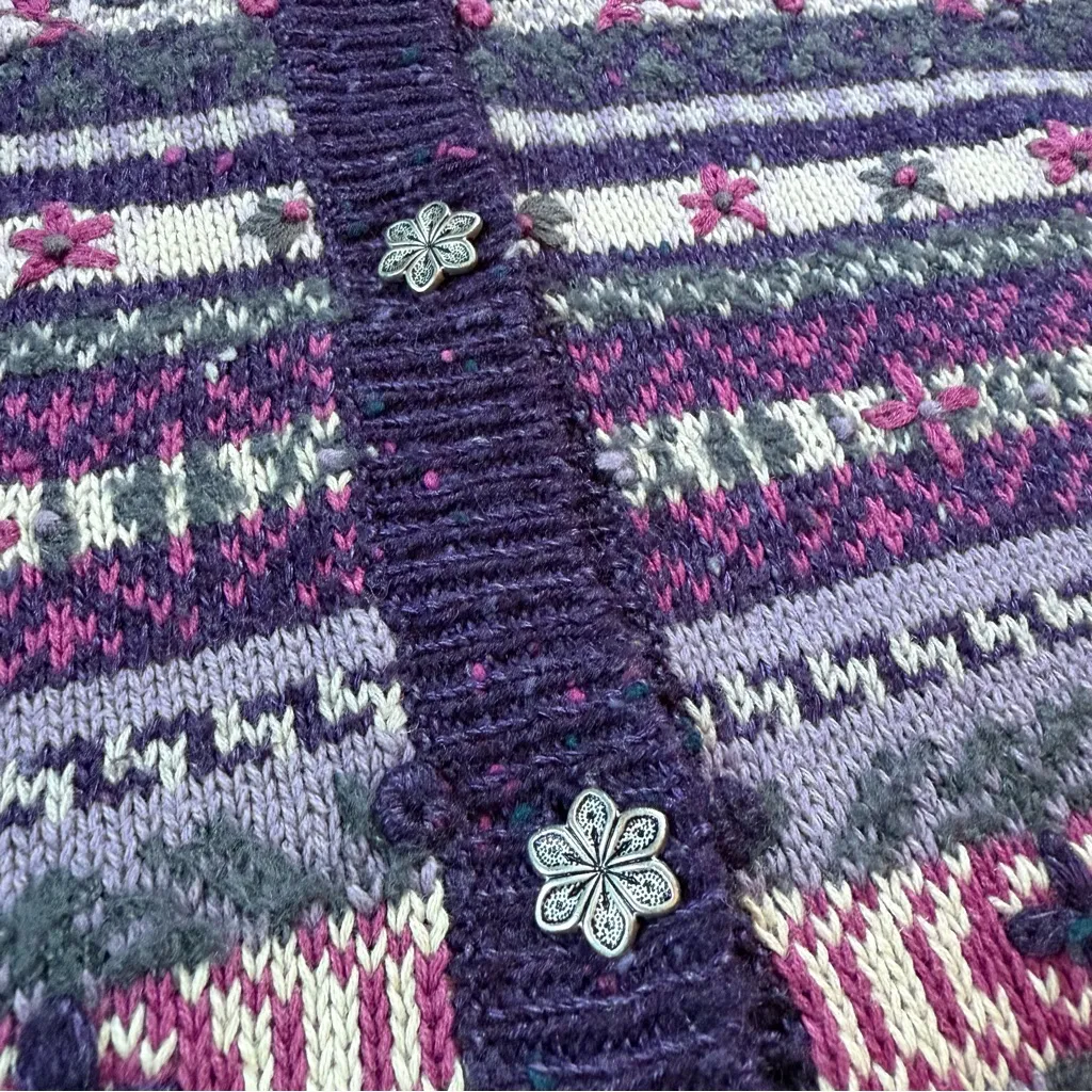 Vintage 90s Northern Reflections Floral Button - Image 4