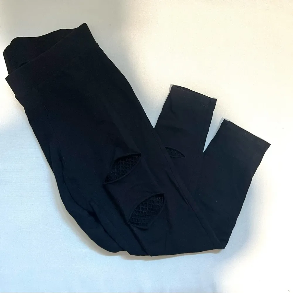 Torrid Black Distressed Mesh Fishnet Stretchy Leggings Pants Plus Size 1 - Image 8