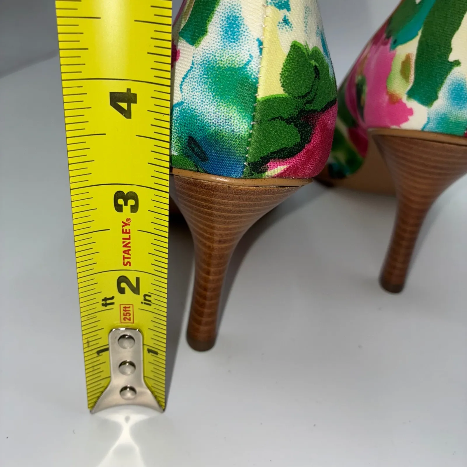 Anne Klein Floral Peep Toe Heels Womens Size 6M Fabric Upper Party Festival New - Image 7