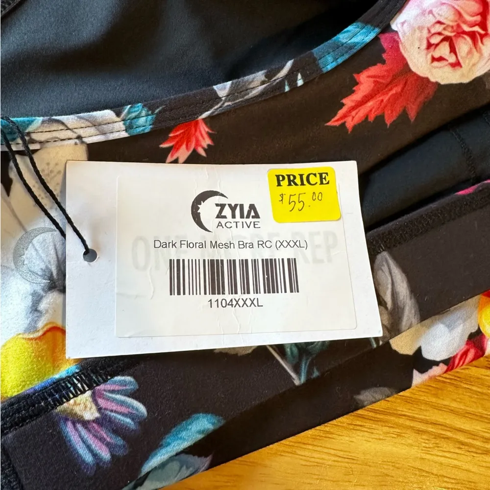 Zyia *runs small* Active Dark Floral Mesh Sporta Bra NWT size XXXL fits like XL - Image 7