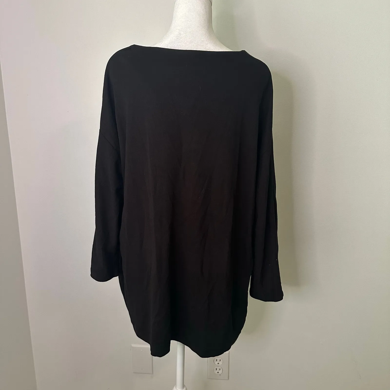 COS black knit oversize long sleeve top size M - Image 4