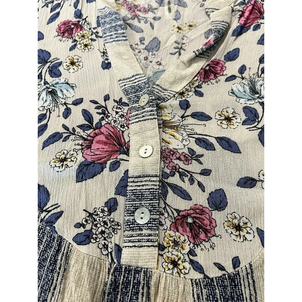 Figueroa And Flower Blouse Size P Medium Buttons Cottagecore Boho Peasant Modern - Image 6