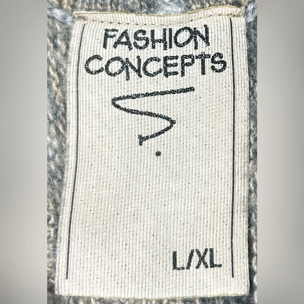 Fashion Concepts Size L/XL Turtleneck Poncho Throw Over Sweater Gray - Image 2