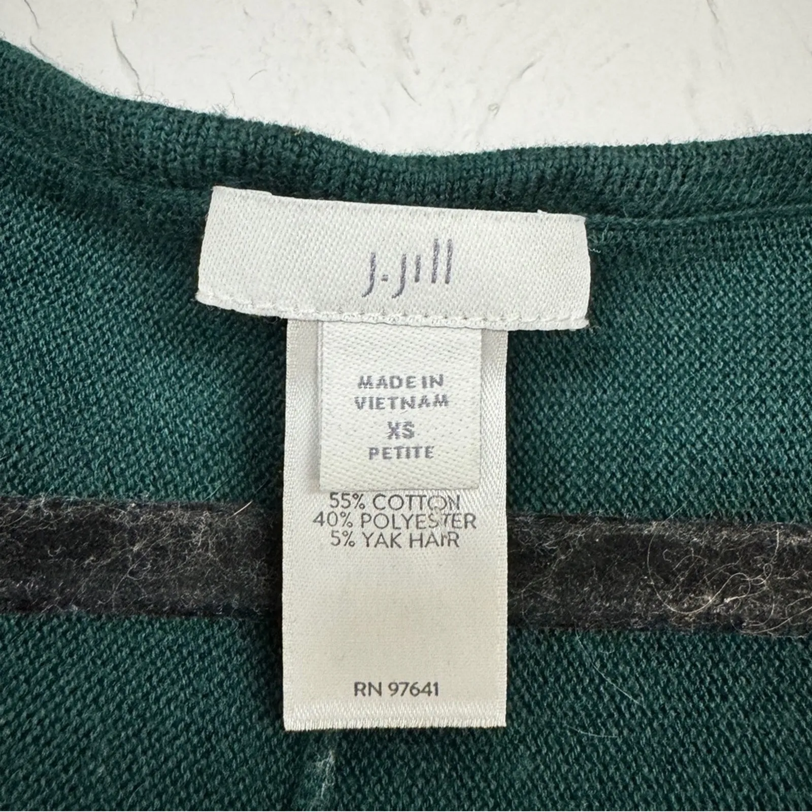 J Jill Green Long Sleeve Mini Sweater Dress Womens XS Preppy Fall Forest A Line - Image 5