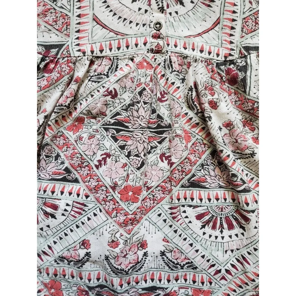 Billabong Camisole Women Small Babydoll Tank Top Boho Chic Aztec Tribal Beach - Image 3