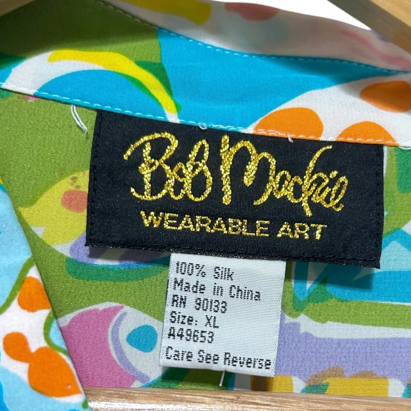 Bob Mackie Womens XL Silk Top Blouse Vibrant Wearable Art‎ Tropical Jungle Print - Image 6