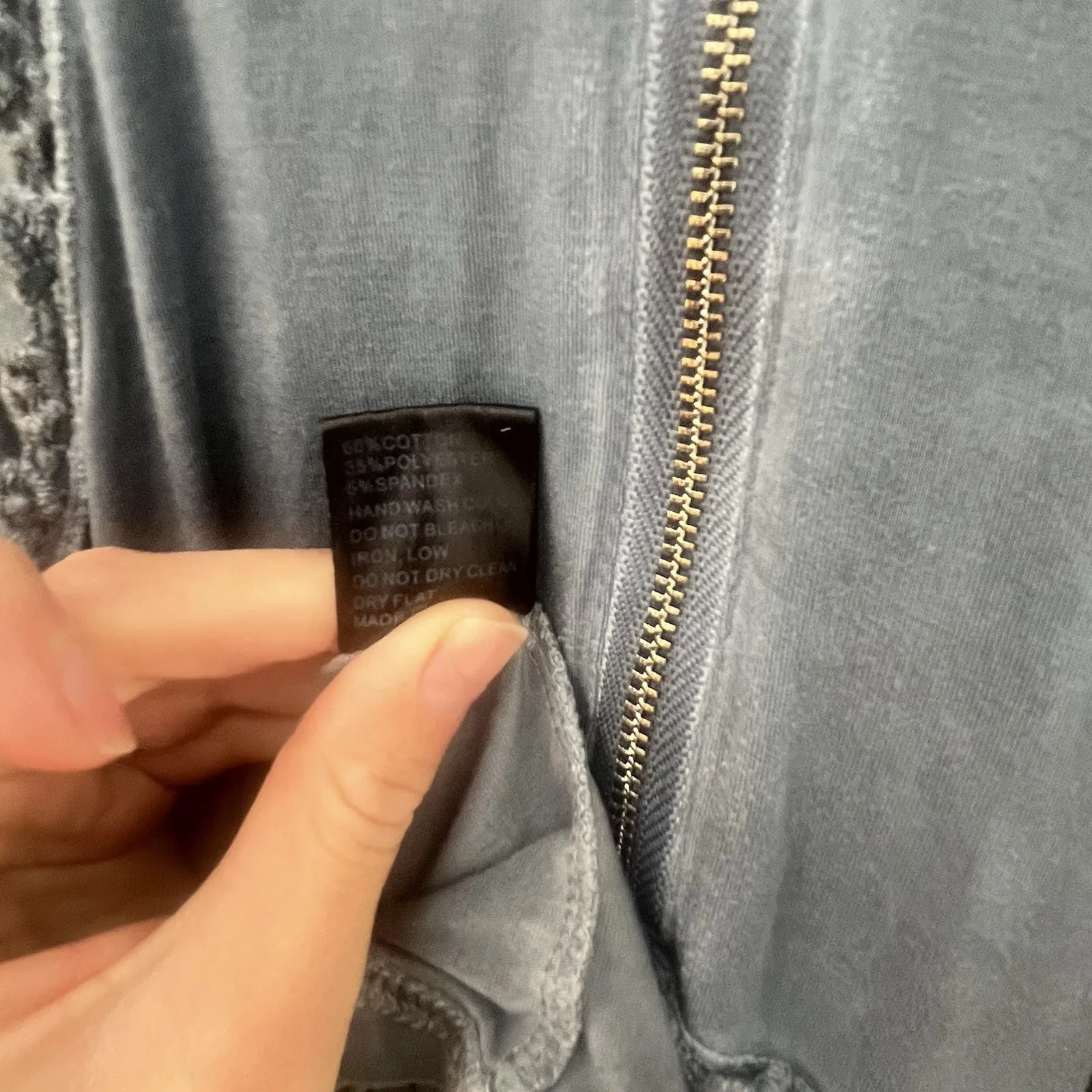 POL Beckah Dress Midnight Dusty Blue Boho Dress Zipper Size M - Image 8