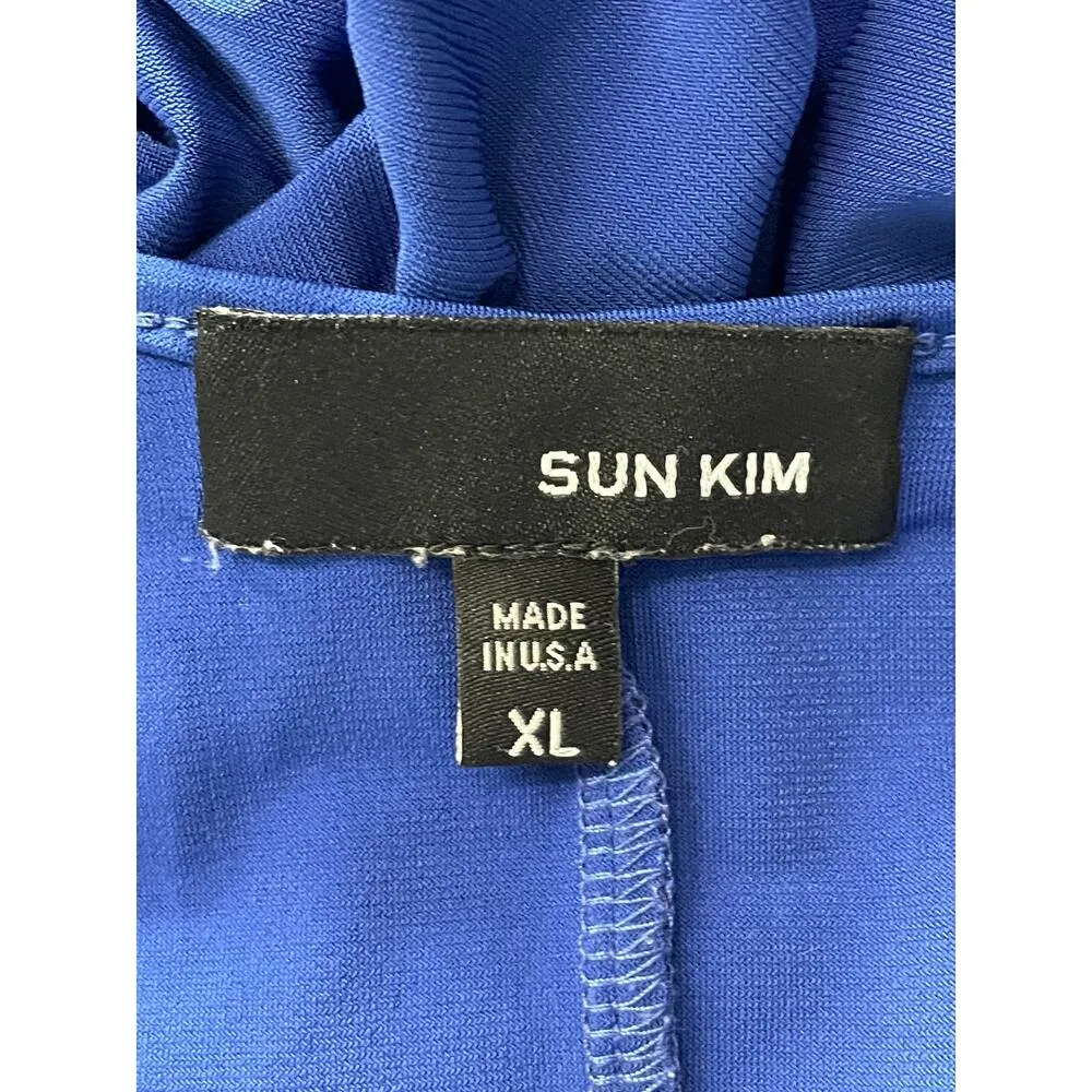 Sun Kim Royal Blue Pullover Tunic Lagenlook Top Pockets Size XL - Image 6