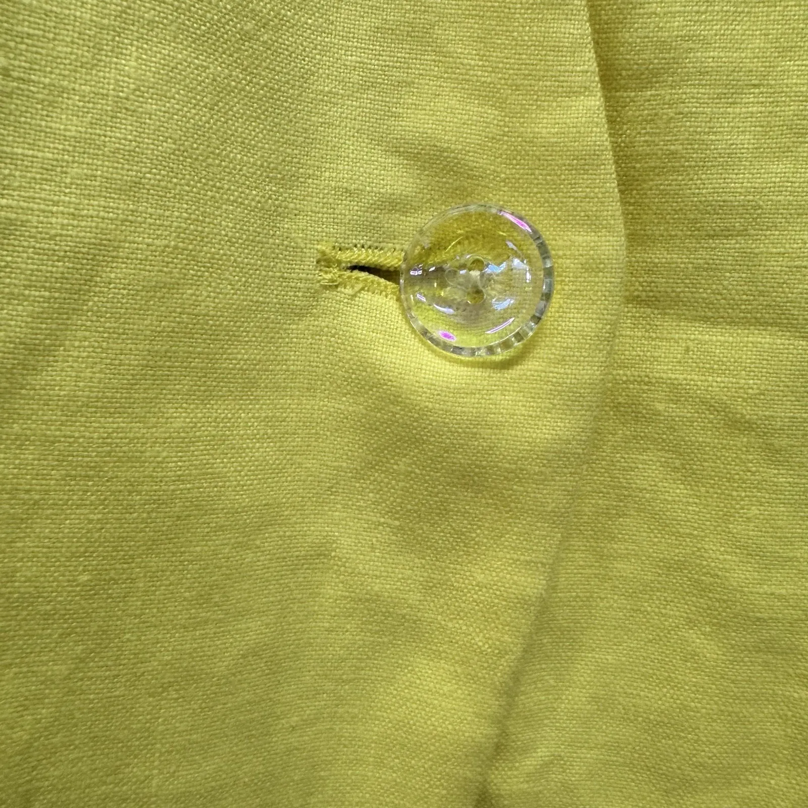 Gibson Yellow Women's Small Ruched 100% Linen Button-Up Jacket Blazer Career NWT - Image 4