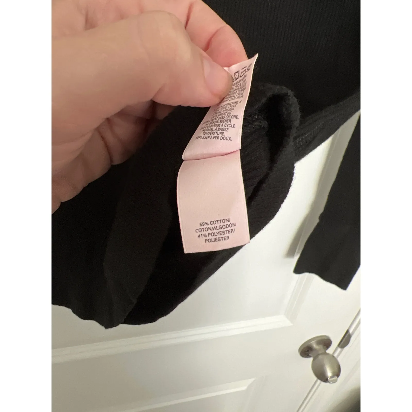 Victoria’s Secret Cotton Blend Long Sleeve Ribbed Henley Top Black Women's XS - Image 6