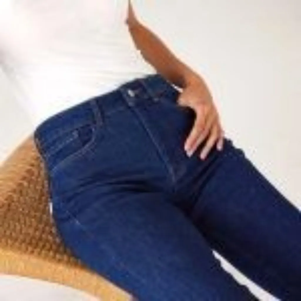 Mersea Voyageur Jeans Nomad Cropped Mini Boot Cut Dark Wash Stretch NWOT Sz 26 Blue - Image 12