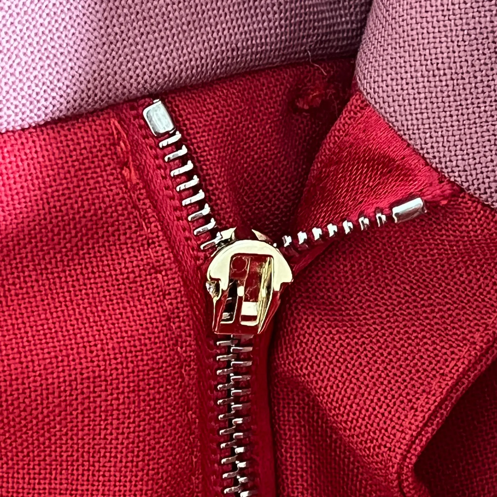 Paul Smith Women's Red Straight Slim Leg Trouser Pants Pink Trim Size 32 - Image 8