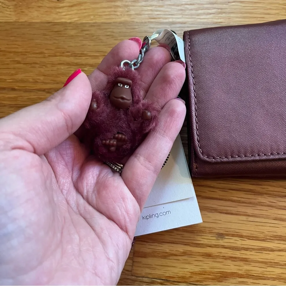 Kipling  dark maroon metallic wallet - Image 2