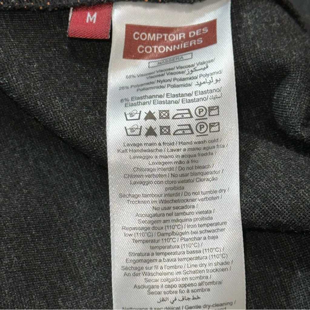 Comptoir Des Cotonniers Women’s M Black Brown Micro Dot Sheath 3/4 Sleeve Dress Size M - Image 7