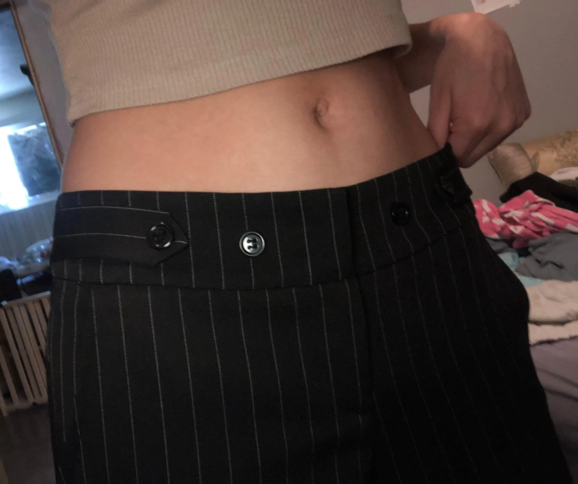 Stripe Business Pants Black - Image 4