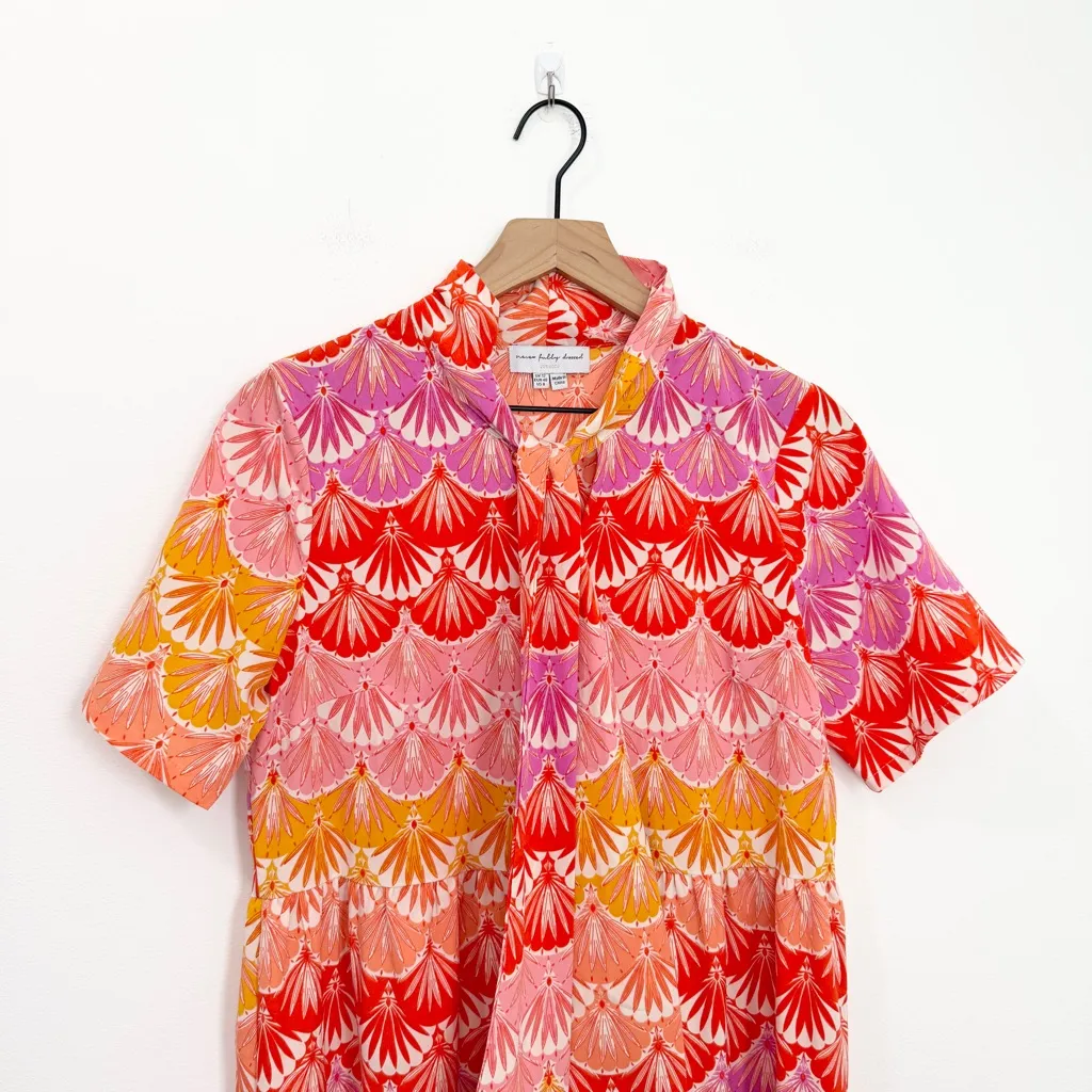 Never Fully Dressed Pink Scallop Patsy Dress in Georgette Size 8 - Image 5