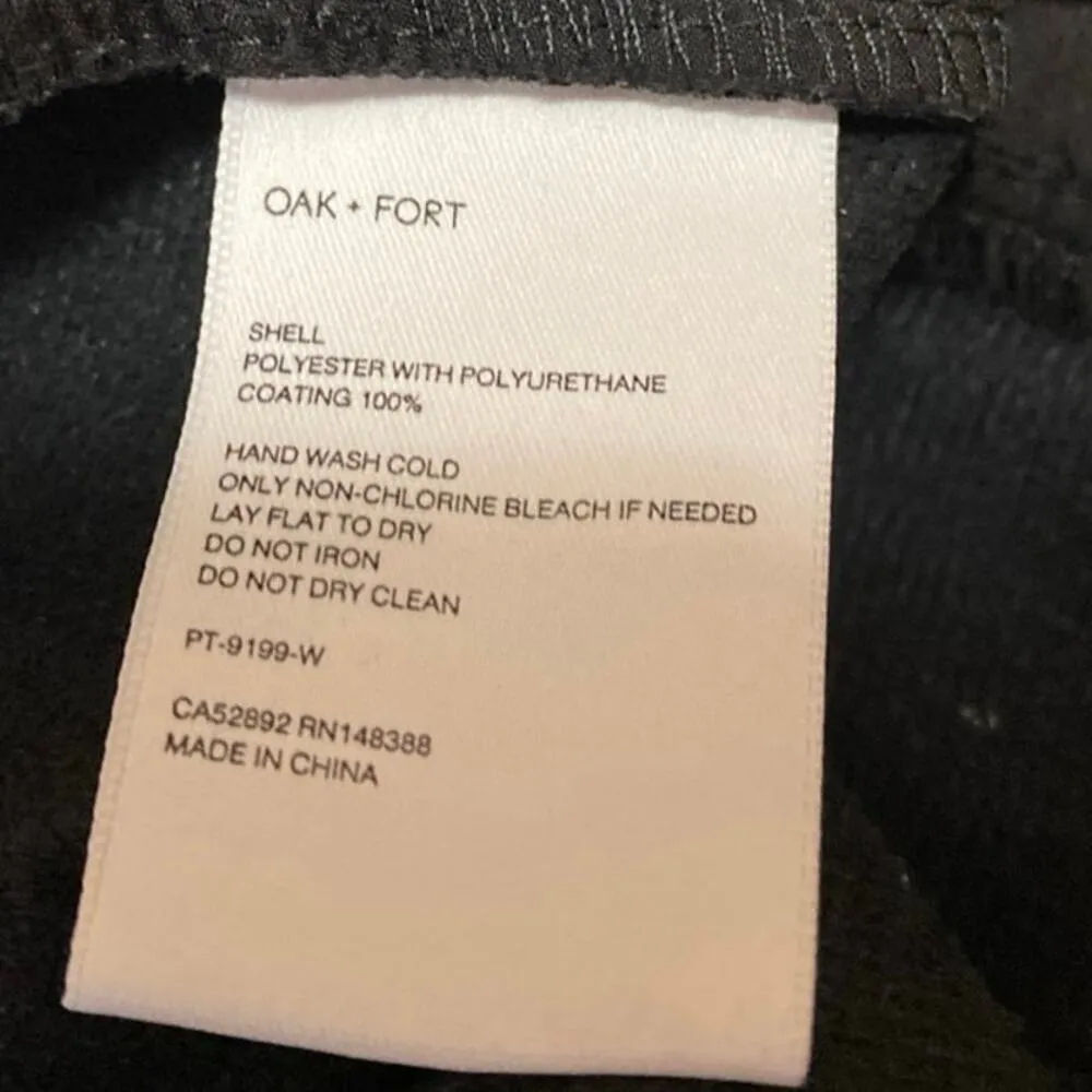 Oak + Fort Women's Black Faux Leather Vegan Wide Leg Crop Trousers Pants Size S - Image 5