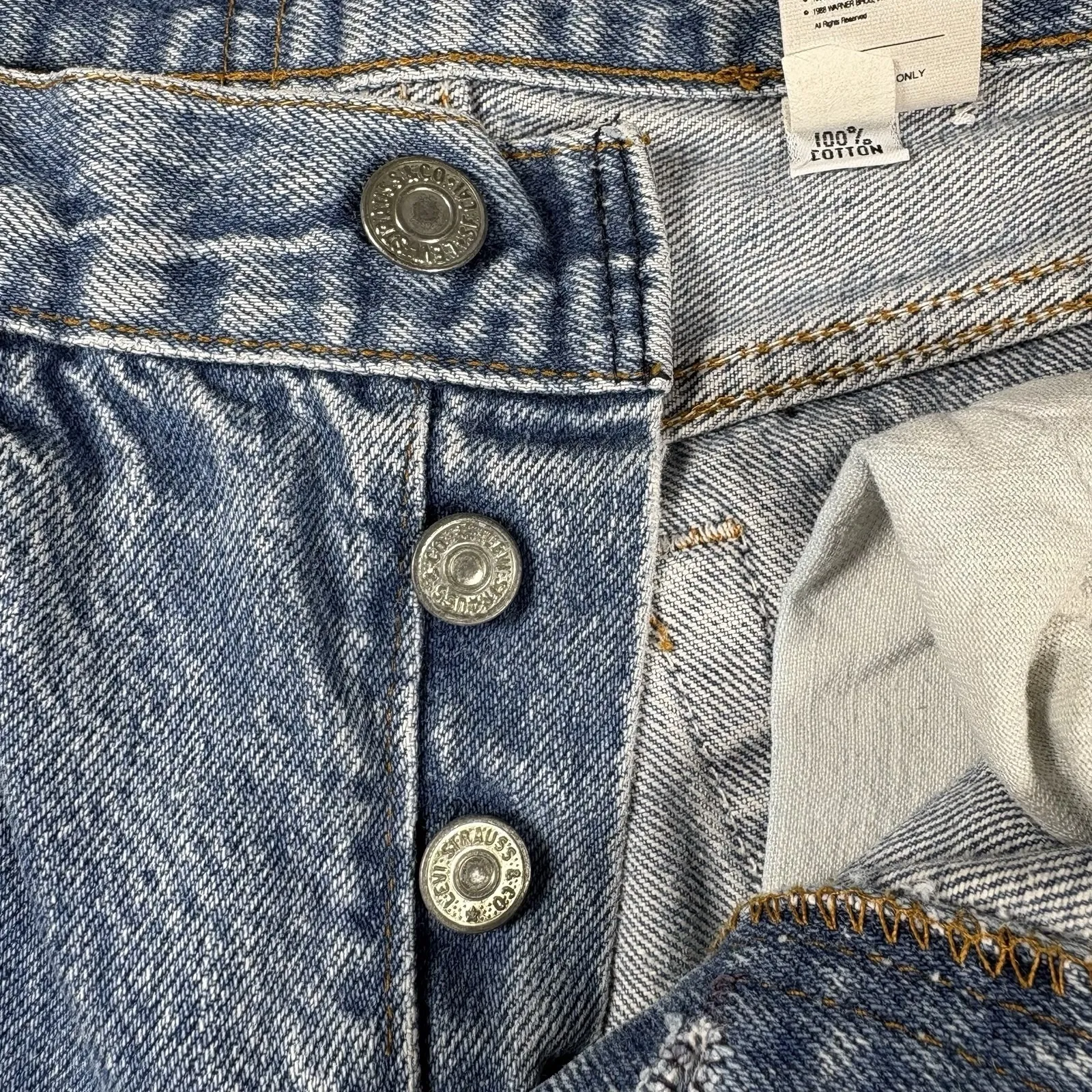 Vintage 90s BATMAN Levi's Embroidered Button‎ Fly Too Cute Jeans 24x29 USA Made - Image 6