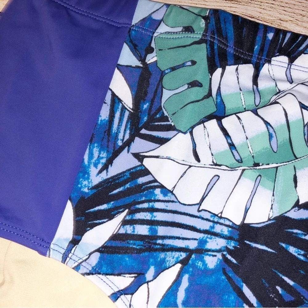 NWT Swimsuits for All Blue and Green Tropical High Waist Bikini Bottom Size 24 - Image 9