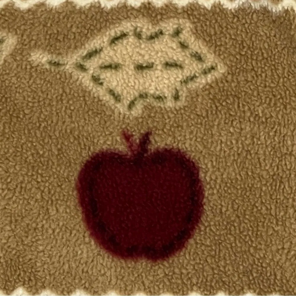 TanJay Brown and Plaid Full Zip Fleece Jacket with Dogs and Apples Size Large - Image 9