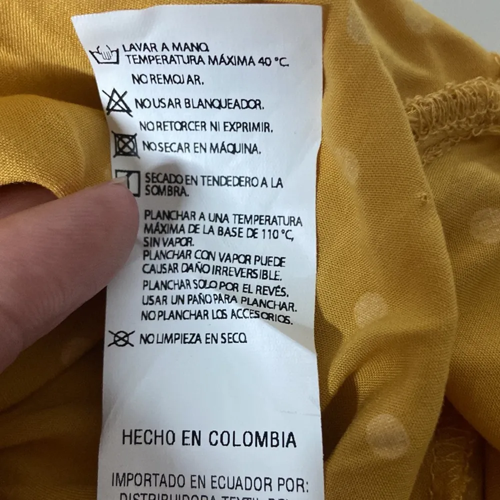 Imperfect NWT NAF NAF Paris skirt yellow maxi skirt rope tassel belt polka dot - Image 14