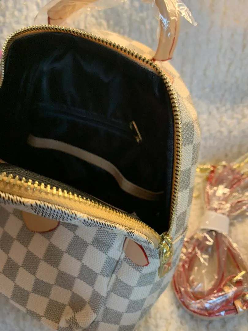 Daisy Rose Checkered Mini Backpack - Image 4