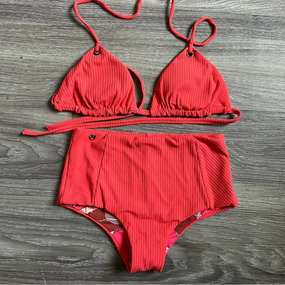 Maaji  Reversible Bikini Set with Triangle Top and High-Waisted Bottoms - Image 8
