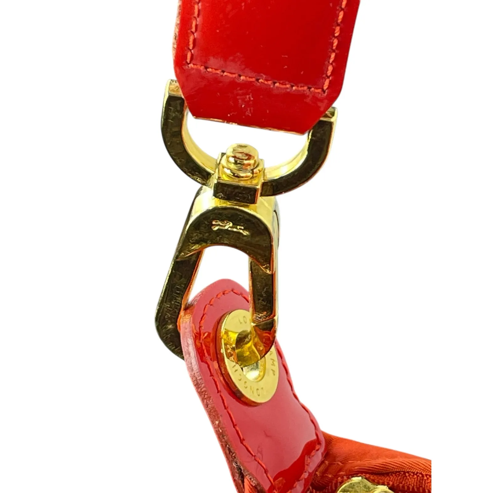 NEW Longchamp LE Pliage Orange Gold Accent Cross Body Shoulder Handbag One Size - Image 7