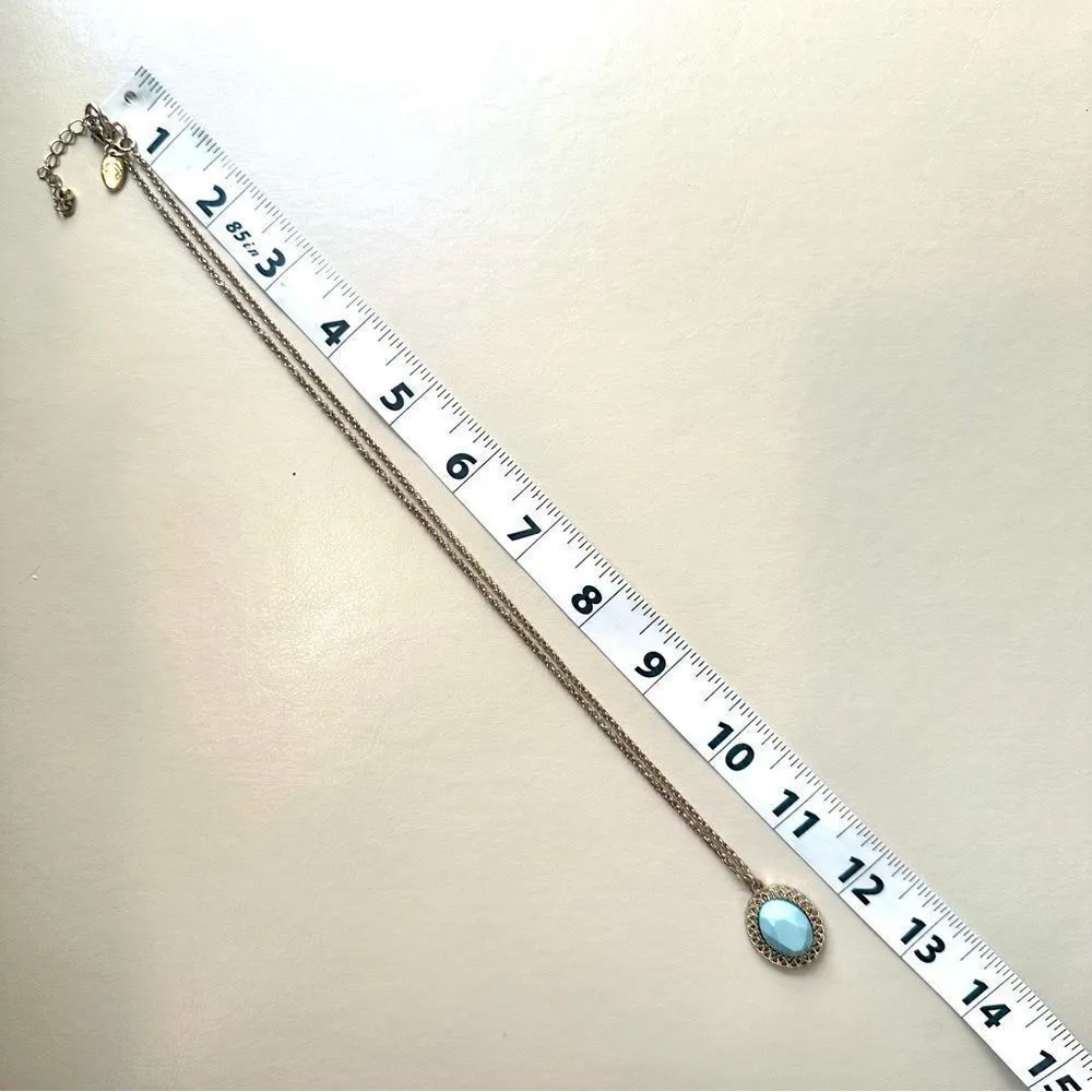 Charming Charlie Gold tone blue pendant necklace - Image 4