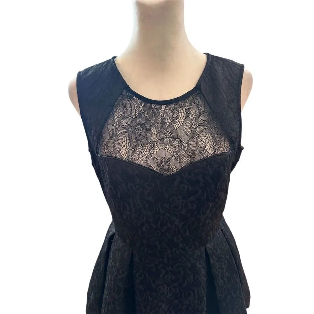 Forever 21 Women's Black Lace Skater Dress Sleeveless Size S - Image 4