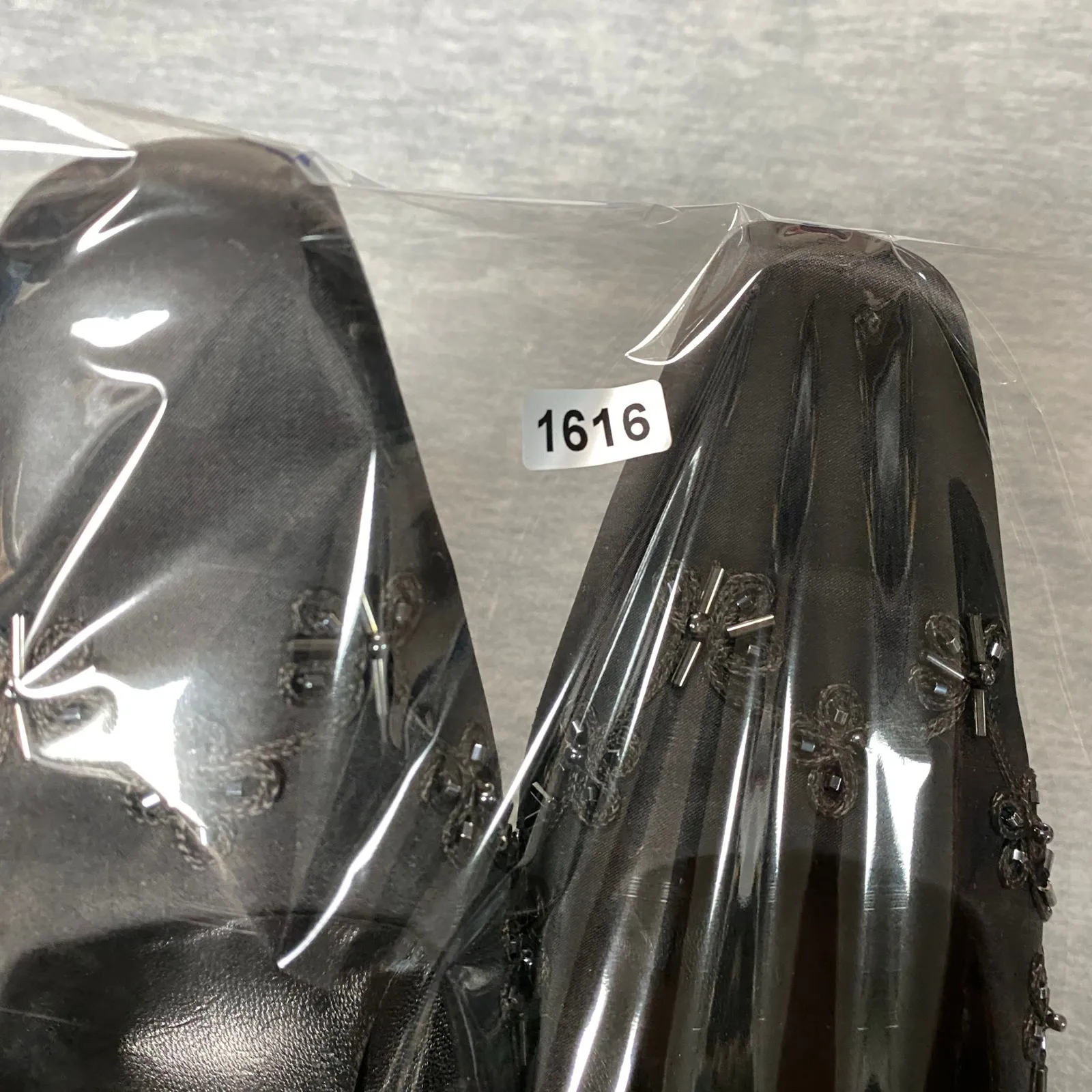 Vintage Sesto Meucci Black Satin Beaded Embellished Mule Heels Sz 7 M Old Money - Image 10