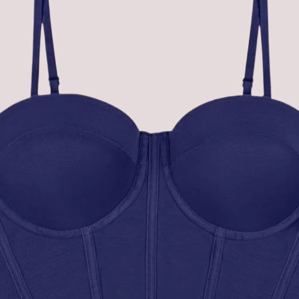 NWOT‎ REORIA Blue Sheer Slimming Bustier Corset Bodysuit - Image 5