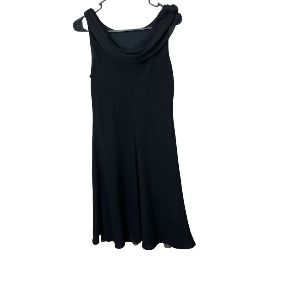 SL‎ Fashions Vintage Bead Accent Cowl Back Cocktail Dress Size 10 Black - Image 6