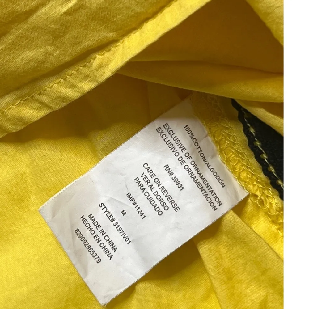 XOXO Sun Flower/Black Embroidered Belted Blouse Top Sz M - Image 7