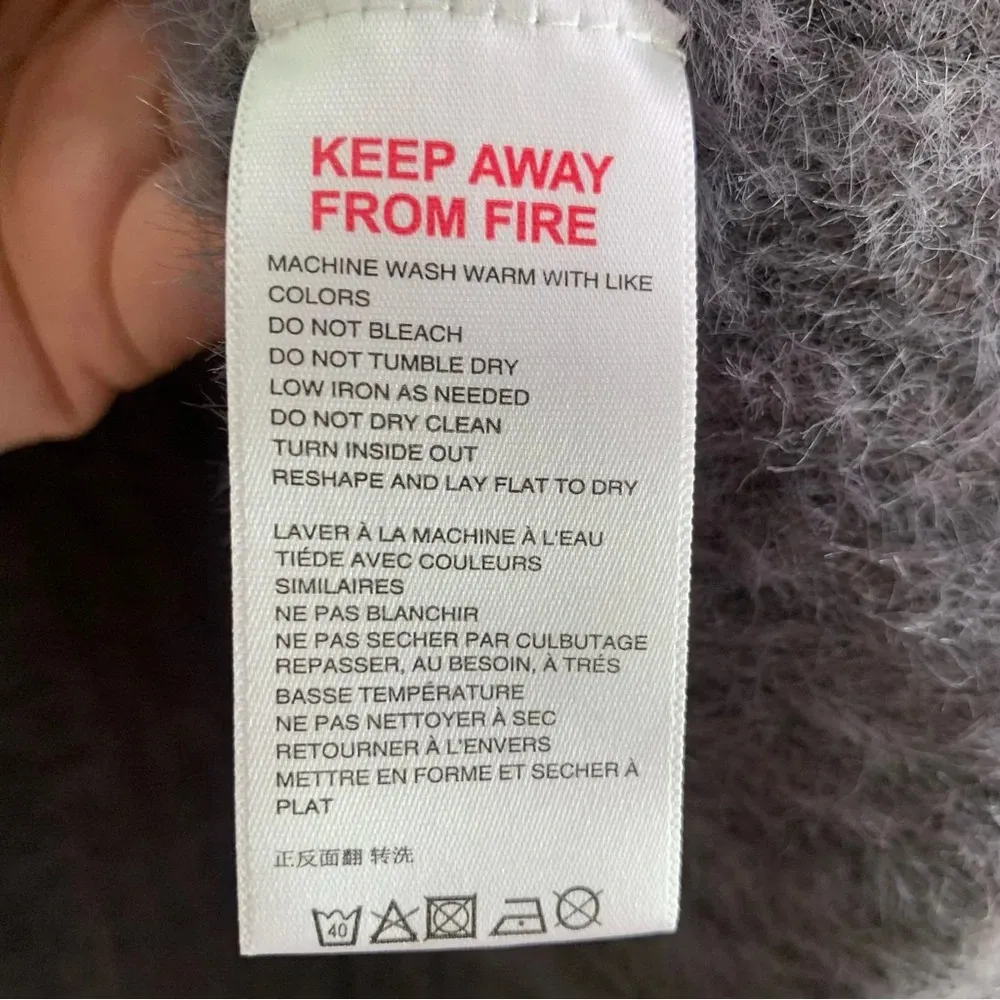 Urban Outfitters Rochelle Fuzzy Cropped Cardigan Gray Sz XS - Image 6