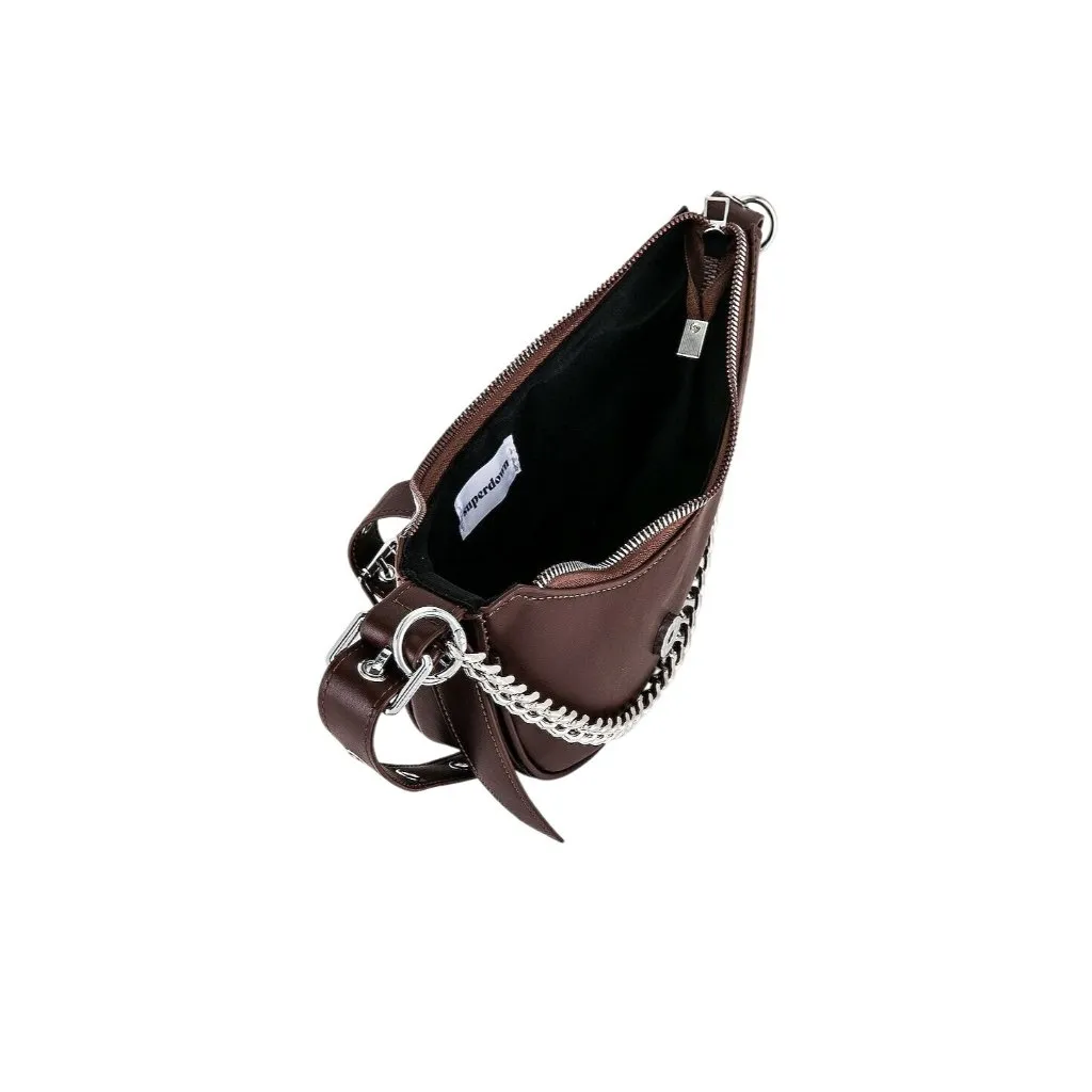 Superdown Jade Faux Leather Bag in Brown New Womens Clutch Crossbody purse - Image 3