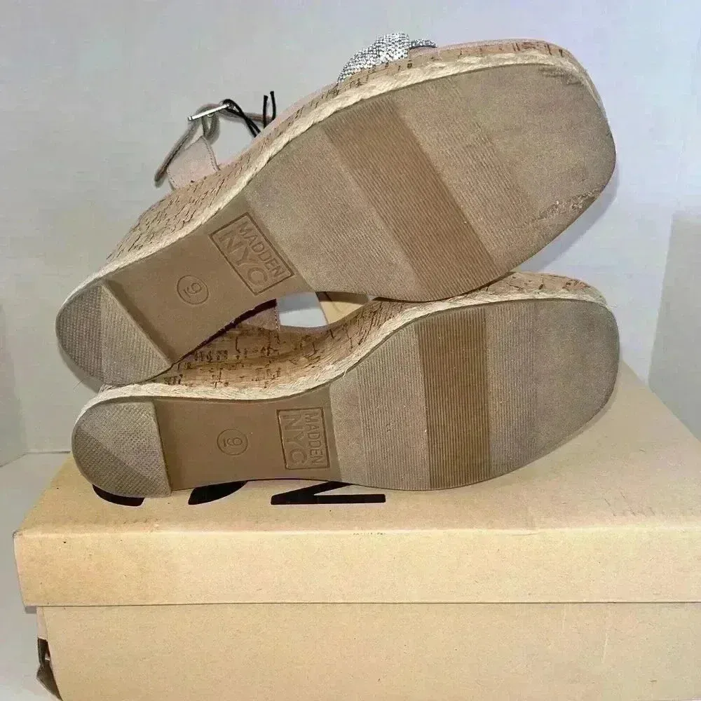 Madden NYC Women's Embellished Cork Wedges Size 9 COLOR PINK NWT - Image 10