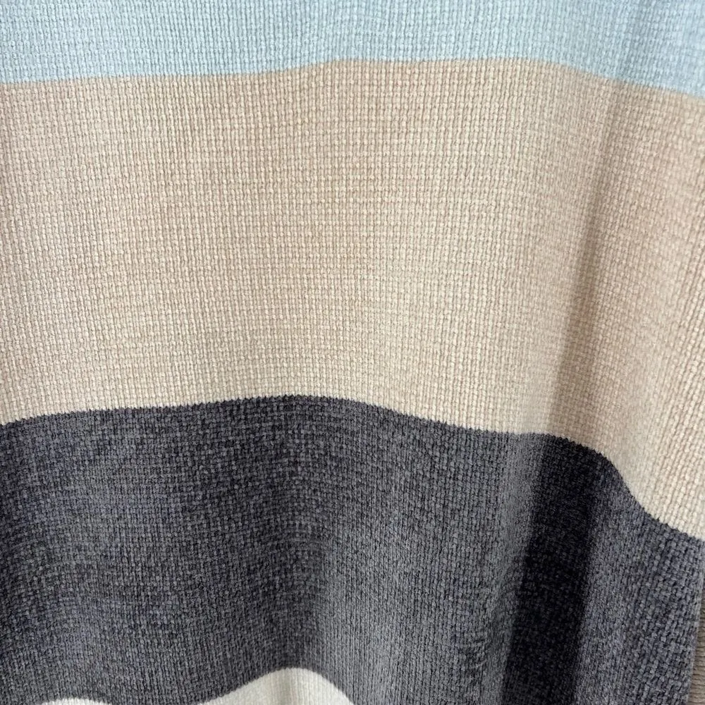 Soft Surroundings Lisbeth chenille striped sweater 1X color block pastel v neck - Image 5