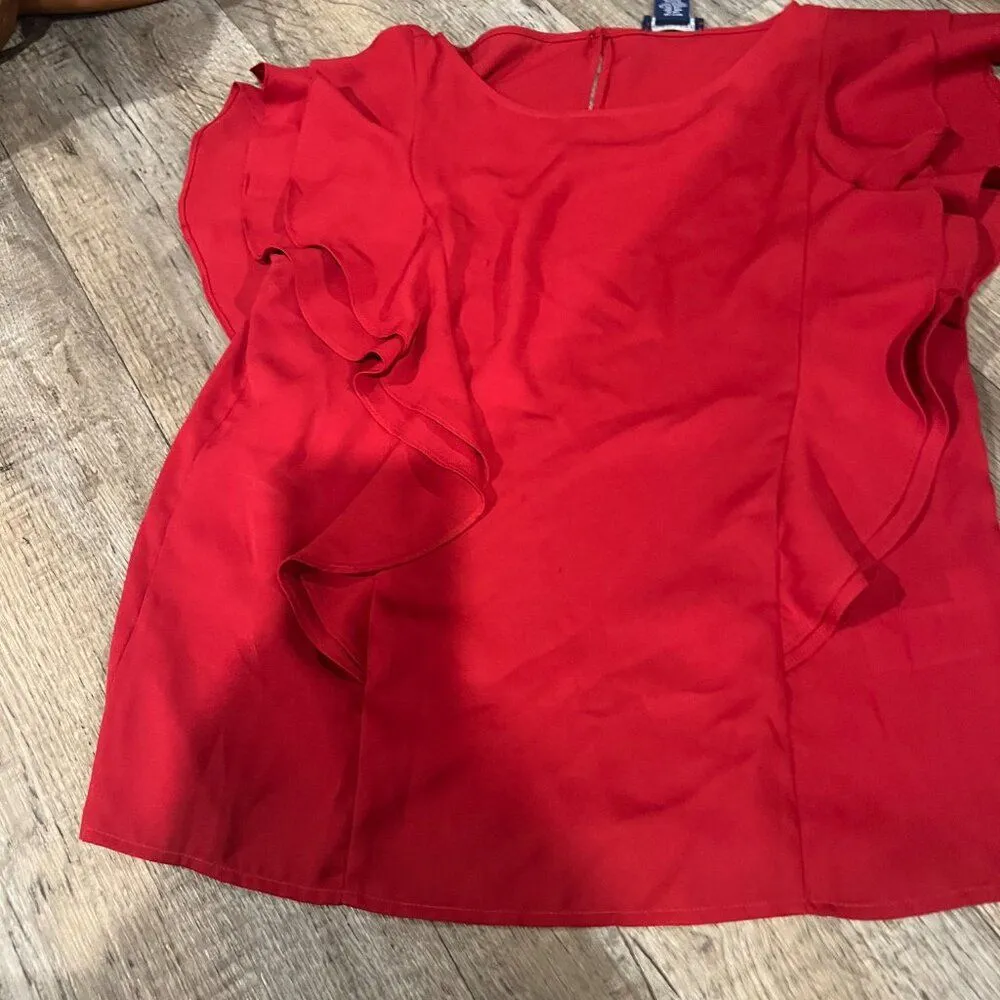 Doncaster red blouse size 4 - Image 5