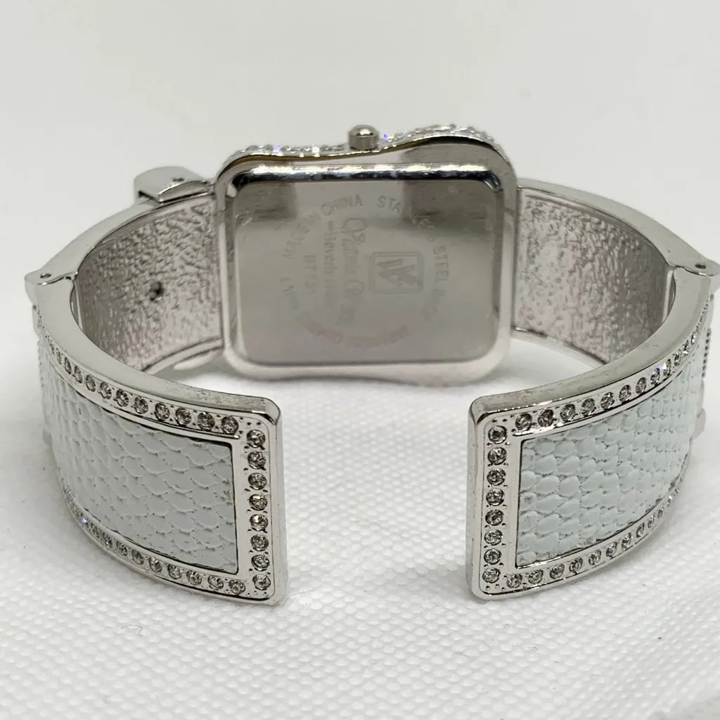 Victoria Wieck Watch Women 30mm two tone belt Crystals cuff band 7” running - Image 6