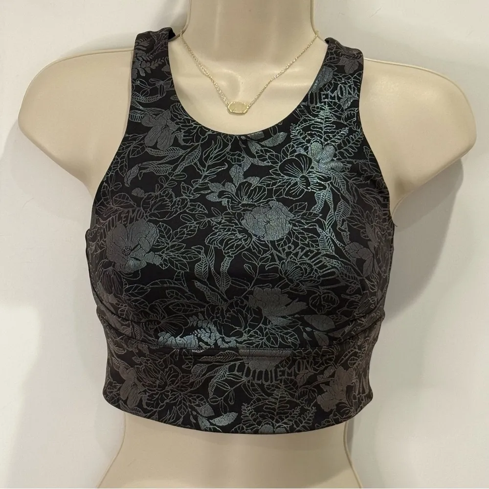 Lululemon Iridescent Foil Set Wunder Train Leggings 25” Longline Bra Black 4 - Image 6