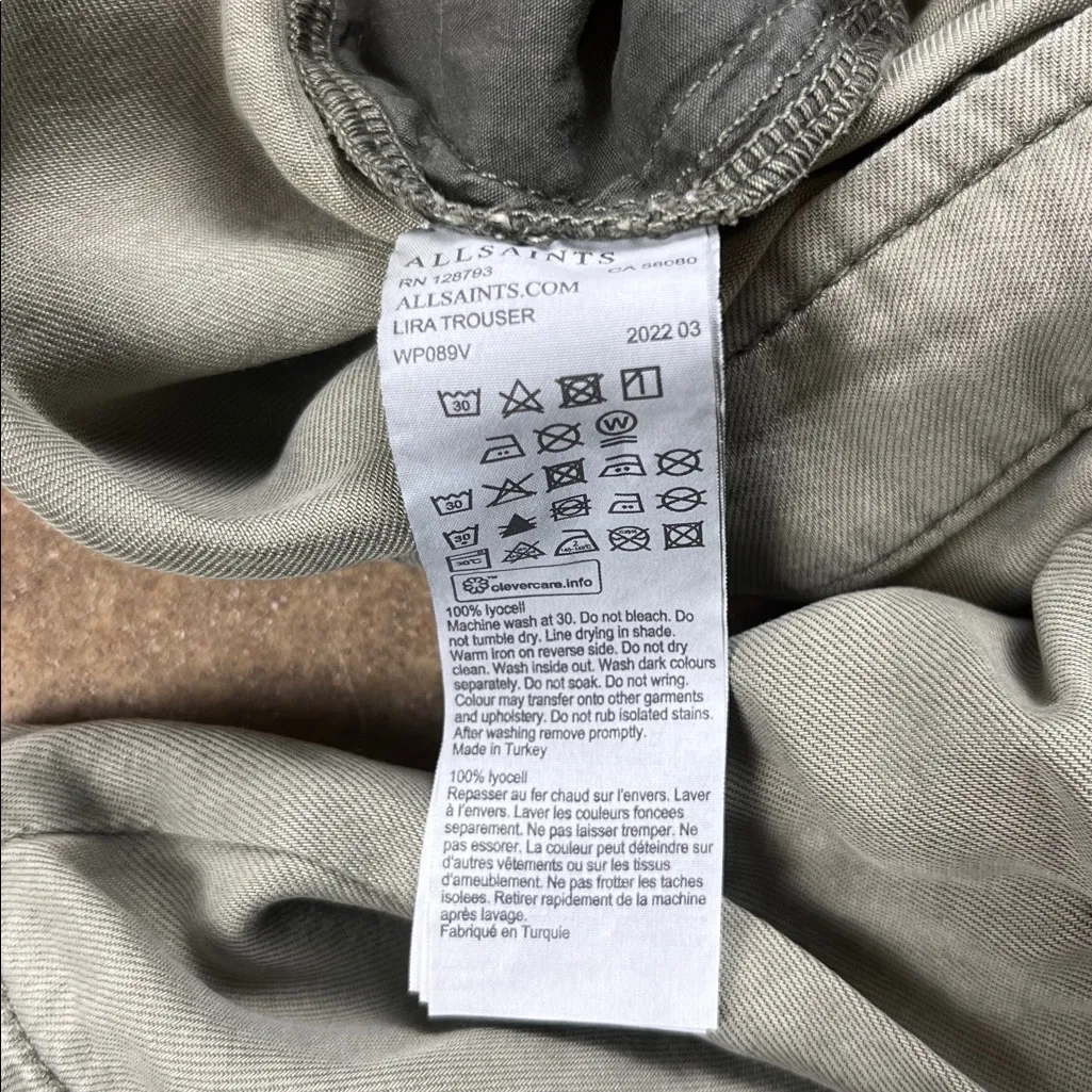 All Saints military Green Lira Trouser
Size: 2 (24” waist) - Image 8