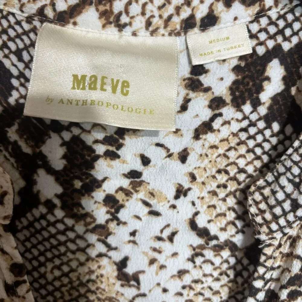 MAEVE Anthropologie Juno Snake Print Tunic Dress Womens Medium Multicolor Flowy - Image 6