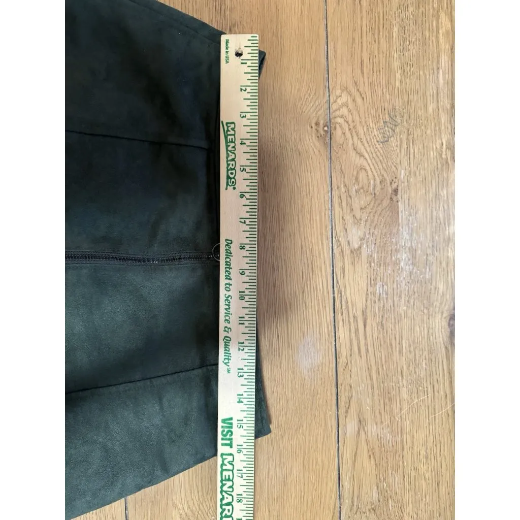 Old Navy Womens Mini Faux Suede Skirt Academia Size 10 Green‎ Festival Boho Sexy - Image 5