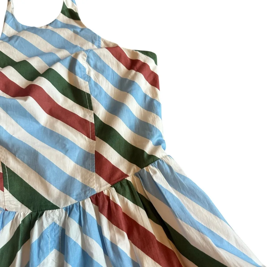 Maeve Anthropologie Halter Midi Sundress Stripe Print A-Line Size XS Women's NWT - Image 7