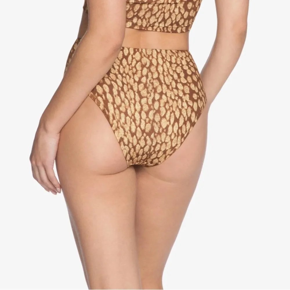 NWT Robin Piccone Bambi High Waist Bikini Bottom in Fawn Ivory LARGE - Image 2