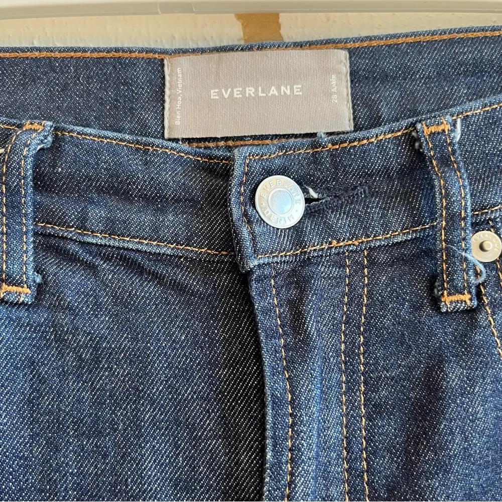 Everlane Jeans Deep Indigo Mid Rise Ankle Skinny Denim Jeans Sz 28 GUC Dark Wash - Image 4