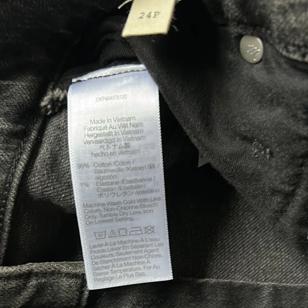 Madewell Black Straight Leg Women's Raw Distressed Hem Jeans New w/ Tags - Image 10