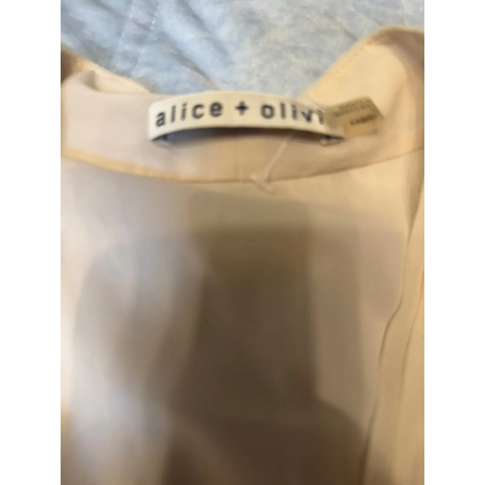 alice + olivia Cream Pleated Kimono Style Blouse Flare Sleeve Cropped - Image 3