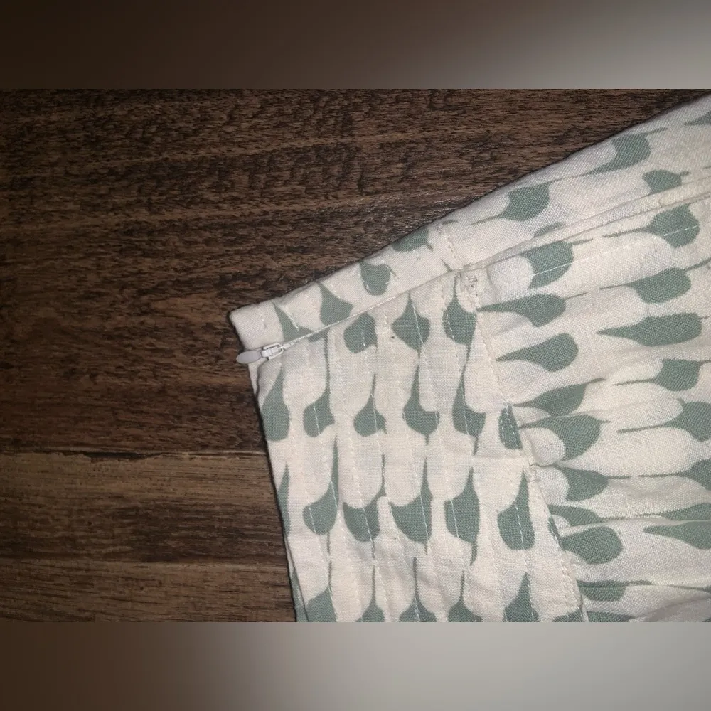 MIRTH Green white high waisted embroidered shorts cotton classic spring boho S Black - Image 7